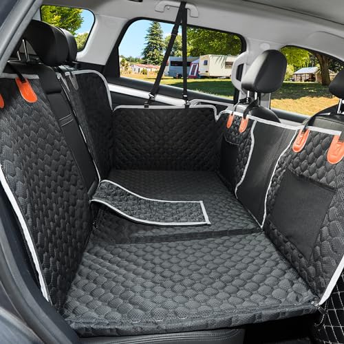 Back Seat Extender,Dog Car Seat Cover,Waterproof Pet Hammock Travel Bed,Durable Camping Air Mattress,Non Inflatable Car Bed Mattress Easy Clean for Car SUV Truck (Black) - color: Black