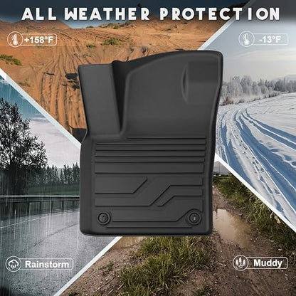 KARPAL Floor Mats for 2018-2025 2026 Volkswagen Atlas 7 Seats Bench Seating (Not for Cross Sport), Custom Fit All Weather TPE Car Interior Carpet Protector Full Set VW Atlas Accessories