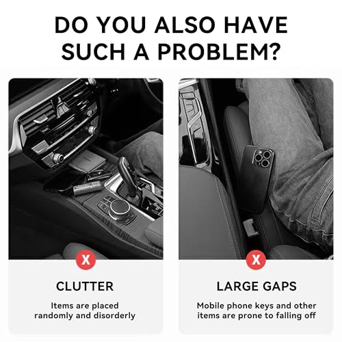 2PCS Car Seat Gap Filler, Automotive Seat Organizer Fill The Gap Between Seat and Console, Universal Car Storage Box Inserts Fill The Gap Between Seat &Console for Coins Wallets Keys (Red)