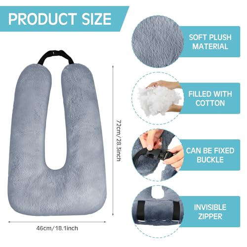 Barydat 2 Pcs Car Travel Pillow for the Back Seat 28 x 18 in Sleeping Reading Pillows for Long Distance Travel Car Cushion for Kids Adults Head and Body Support U Shaped Pad for Travel(Gray, Green) - color: Gray, Green