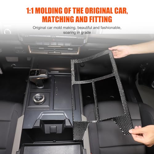 for Hummer EV SUV Truck Accessories Center Console Gear Shift Panel Trim Cover,Soft Carbon Fiber Gear Shift Control Anti-Scratch Panel Decorative Fit for Hummer EV Pickup SUV 2022-2024 2025 (Black) - style: Black
