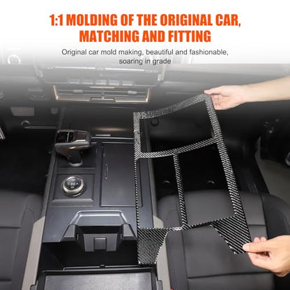 for Hummer EV SUV Truck Accessories Center Console Gear Shift Panel Trim Cover,Soft Carbon Fiber Gear Shift Control Anti-Scratch Panel Decorative Fit for Hummer EV Pickup SUV 2022-2024 2025 (Black) - style: Black