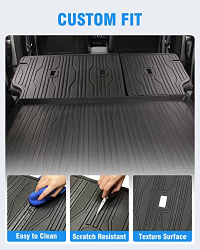 Cargo Liners Rear Trunk Mat for Ford Mustang Mach-E Accessories 2021 2022 2023 2024 2025 2026 with Hook&Loop All Weather Anti-Slip Split Dog Liner 3PCS - size: Backrest Mat + Trunk Mat