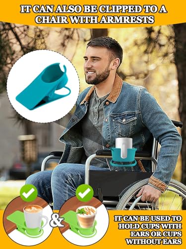 3PCS Drinking Cup Holder Clip Kalolary Chair Desk Bottle Cup Stand DIY Glass Clamp Storage Saucer Clip with Groove for Potted Plant Beverage Coffee Mug Holder Clip for Home Office (Yellow Green Blue) - color: 3PCS Blue Green Yellow