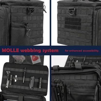 SCAVATA Patrol Bag Law Enforcement, Police Gear Car Front Seat Vehicle Organizer Bags with MOLLE System (Black) - color: Black