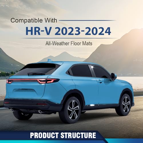 PIT66 Rear Trunk Cargo Liners, Compatible with Honda HRV 2023 2024 2025 All Weather Floor Mats TPE Cargo Mats Accessories alfombras para carro - size: Fit Honda HRV 2023-2025 | 1PC
