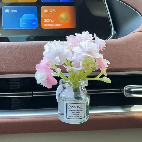 Set of 4 Cute Flower Bouquet Car Air Freshener Vent Clips, Mini Artificial Flowers for Car Air Vent Decoration, Auto Interior Dashboard Ornament Accessories