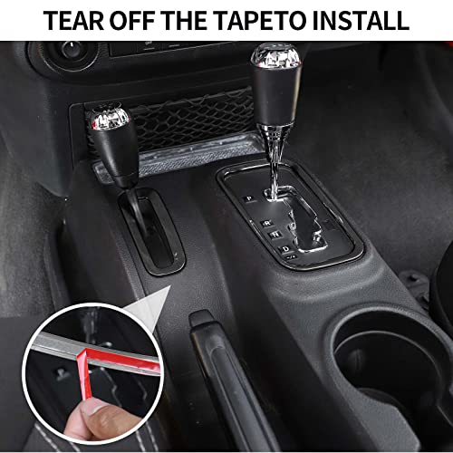 RT-TCZ for Jeep JK Gear Shift Panel Trim Cover Black for Jeep Wrangler JK JKU 2011-2017 Black Interior Accessories 2pcs