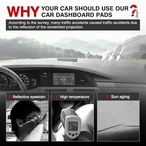 Autorder Dashboard Cover Mat for Toyota Avalon 2005-2010 Accessories Dash Cover Upgrade Flannel Dash Mat Sunshade Glare UV Rays Protector - size: 2005-2010 Toyota Avalon