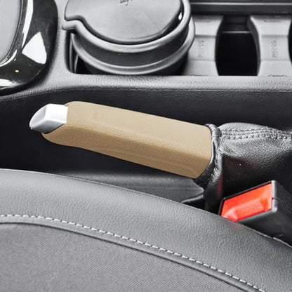 Emergency Brake Parking Handle Cover Compatible with Ford Focus 2012 2013 2014 2015 2016 2017 2018, Comfortable Handbrake Grip Protector Cover Beige