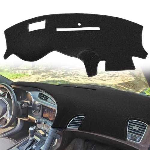 Dash Cover Mat Custom Fit for Chevy Chevrolet Corvette with Head Up Display with Light Sensor,Dashboard Cover Cap Pad Carpet Protector (Black) F325B