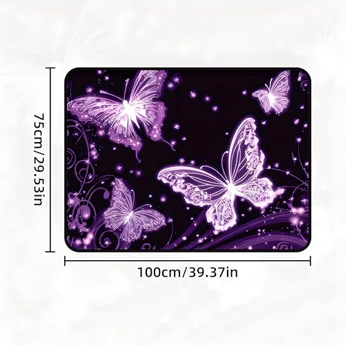 Universal Car Trunk Mat 29" x 39", Purple Butterfly All Weather Trunk Protection Cargo Liner, Durable Cargo Mat Rear Trunk Liner, Stylish Vehicle Interior Accessories Suitable for Most Car Models - color: Purple Butterfly