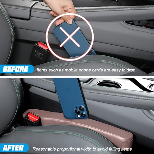 Mandark Car Seat Gap Filler, 2PCS Leather Vehicle Gap Stopper to Fill Between Seat and Console, Automotive Crevice Plug Blocker Accessories from Dropping, Universal for SUV, Sedan, Truck (Pink) - color: Pink