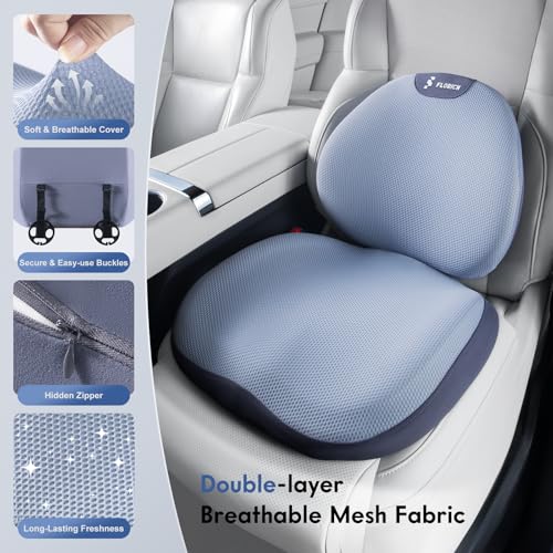 Seat Cushion and Lumbar Support Pillow for Office Chair Car, Ergonomic Memory Foam Back Support for Office Gaming Chair Driving Seat Wheelchair, Relieves Neck, Back & Sciatica Pain – Blue - color: Blue, size: Seat Cushion&Lumbar Pillow