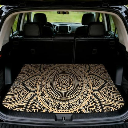 Car Trunk Mat - Universal Size 29" x 39", Bohemian Style Cargo Liner, Car Accessory for SUVs/Sedan/Wagons, Durable Protective Mat, Trunk Liner for Families/Travel Enthusiasts - style: Bohemian style-5