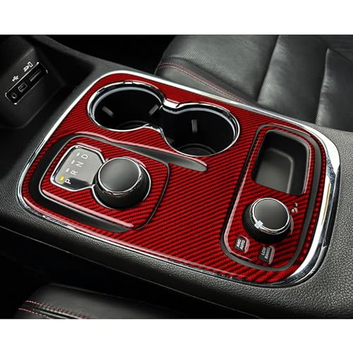 Car Gear Shift Panel Decals for 2014-2017 Dodge Durango Accessories Carbon Fiber Interior Stickers, Knob Style - color: Gear Shift Panel, C