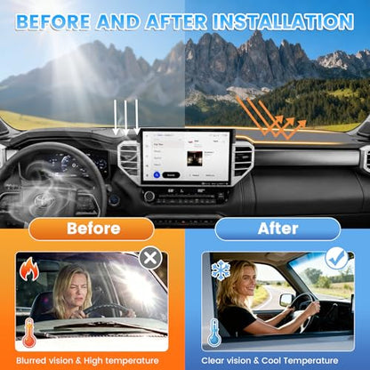 KUST Gray Dash Cover Compatible with Toyota Tundra 2022-2026 Dashboard Cover Accessories for Tundra Non-Slip Polyester Dashboard Mat Custom Fit Center Console Sunshield Protector No Glare - size: Tundra 22-26(Gray)