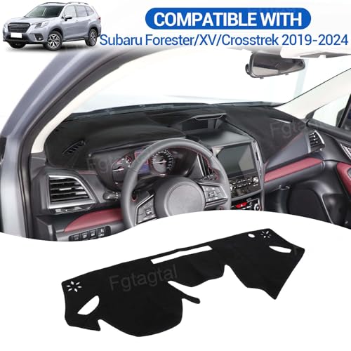 Dashboard Cover Mat Sun Pad Compatible with Subaru Forester/XV/Crosstrek 2019-2024, Center Console Dash Mat Pad Sun Shade Non-Slip Cover,Keeps Your Vehicle Cool