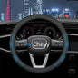 Leather Steering Wheel Cover for Chevy Silverado 1500 2500 3500, 14.5-15 inches Car Steering Wheel Cover with Non-Slip Breathable (Blue) - color: Blue