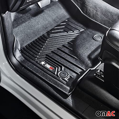 OMAC Premium Floor Mats for Toyota Highlander 2020-2026 Front Heavy Duty Black