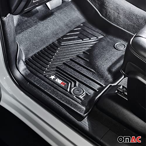 OMAC Premium Floor Mats for Hyundai Palisade 2020-2025 Car Mats All Weather 3D Custom Fit Rubber Mat Waterproof Odorless TPE Floor Liners Laser Measured Non-Slip (Black) - size: Floor Mats Set