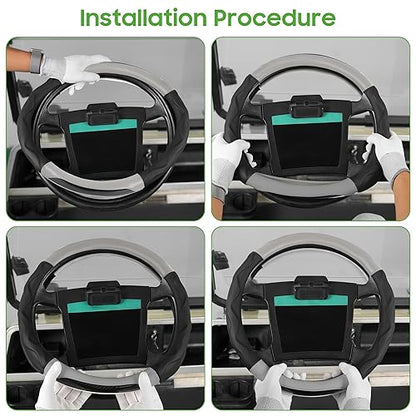 10L0L Golf Cart Steering Wheel Cover for Yamaha, Club Car DS & Precedent 1981-up, 14 Inch Black Gray - color: Black Gray