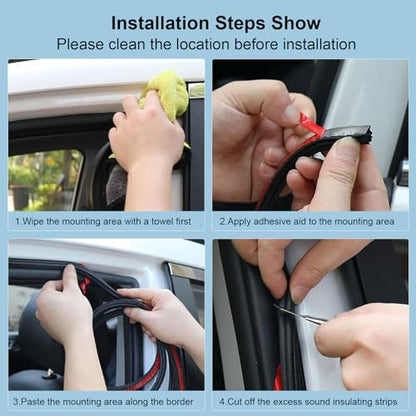 52.5Ft Car Door Seal Strip for Truck Car Weather Stripping Universal Self Adhesive Large Auto Door Soundproofing Weatherstrip for Pickup Truck SUV RV Boat