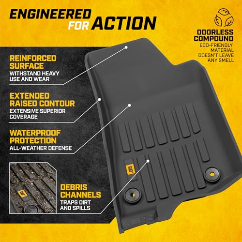 Cat® JustFit™ 3D Floor Mats for Jeep Gladiator (JL) 2020-2026, All Weather Custom Fit Jeep Gladiator Floor Liners with Extended Coverage Design, Car Floor Mats (Full Set Front & Rear) - style: Jeep Gladiator JT (2020-2026 Full Set Front & Rear)