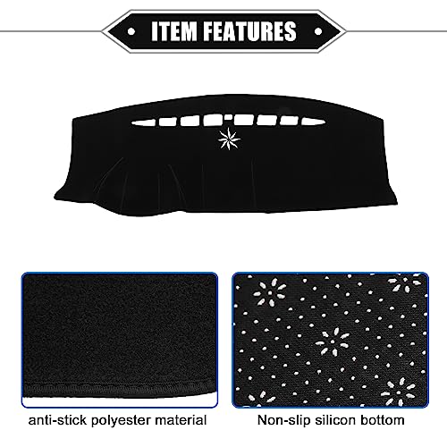 Dashboard Cover Compatible for Ford Edge 2011-2014, Nonslip Polyester Black Dash Cover Mat Dash Board Protector Cover