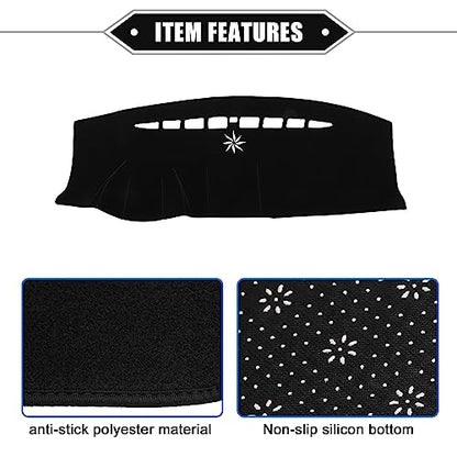 Dashboard Cover Compatible for Ford Edge 2011-2014, Nonslip Polyester Black Dash Cover Mat Dash Board Protector Cover