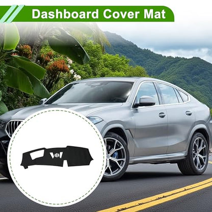 Faux Leather Dashboard Cover for BMW X6 with HUD 2023-2024 with Hud Dashboard Mat Anti-Slip Sun UV Heat Shield Protection Black 1 Pc