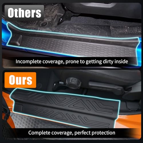 Door Sill Protector Compatible with 2020-2026 Jeep Gladiator JT Full Coverage Door Sill Guards TPE Protection All Weather 4PCS for 2025 Gladiator Accessories