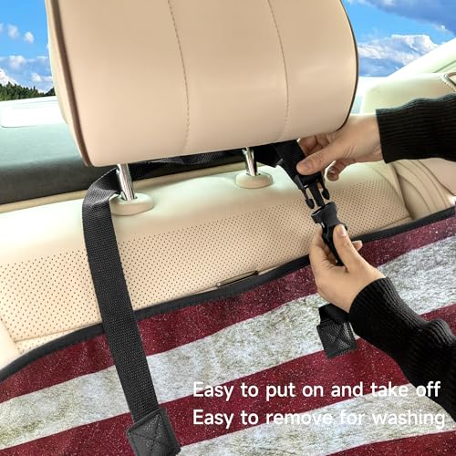 Waterproof Backseat Cover for Car Trucks Van SUV Jeep,Rear Bench Towel Seat Covers,(USA Flag) - color: USA Flag