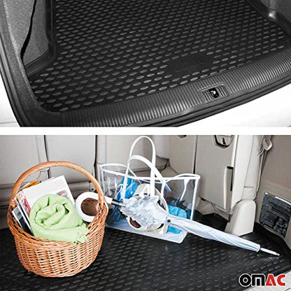 OMAC Cargo Mats Liner for Mazda CX-9 2016-2023 Rear Trunk Waterproof TPE Black - size: CX-9 2016-2023 / Black, style: Cargo Liners