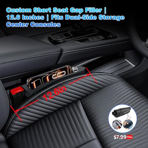 Half-Sized Seat Gap Filler Compatible with Chevy Silverado 1500 2500HD| Zero Obstruction to Lower Center Console Storage | Anti-Drop Organizer | Free Window Breaker Interior Accessories