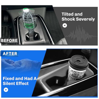 for 2023-2025 2026 Volkswagen ID.4 Accessories 2024 2025 2026 VW ID.4 Cup Holder Insert TPE Cup Holder Limiter Drink Holder Adapter Non-Slip Drink Stopper Stabilizer - color: 2023-2025 2026 VW ID.4 Cup Holder Limiter