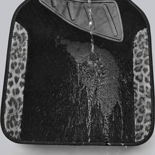 CAR PASS Waterproof Universal Car Floor Mats, Leopard Print Car Mats Fit for SUV,Vans,sedans, Trucks,Set of 4pcs Car Carpet with Driver Heel Pad and Nibs Backing, Leopard Car Accessories Gray Leopard - color: Gray Leopard