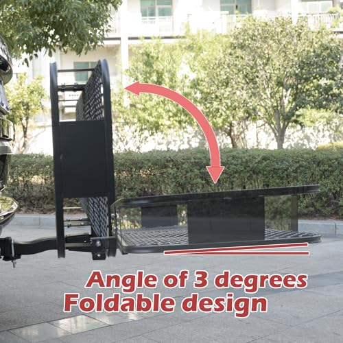 60"x 20"x 6" Folding Trailer Hitch Mount Cargo Carrier, 500LBS Capacity, Powder Coating Luggage Rack Basket Car Storage with Straps, Fits 2" Receiver - color: 60x20x6 inch