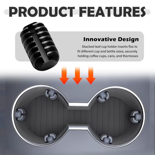 2026 Upgraded 6PCS Car Cup Holder Inserts,Non-Slip Silicone Cup Holder Inserts for Car with Flexible Leaves,Universal Cupholder Insert for Cars Interior Accessories