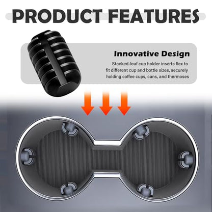 2026 Upgraded 6PCS Car Cup Holder Inserts,Non-Slip Silicone Cup Holder Inserts for Car with Flexible Leaves,Universal Cupholder Insert for Cars Interior Accessories