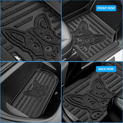 Nilight TPE Floor Mats & Cargo Mats Set for Tesla Model Y (5 Seat only) 2021 2022 2023 2024 2025 All Weather Custom Fit Heavy Duty Floor Liners - color: 2021-2025 Tesla Model Y 5 Seat Set