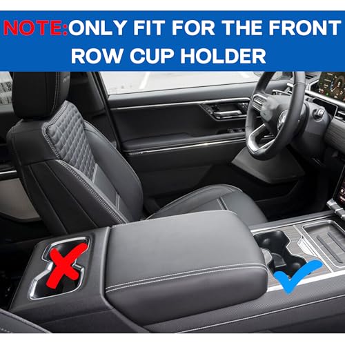 Center Console Cup Holder Inserts for 2026 2025 2024 GMC Sierra EV Denali Accessories Noise-Free TPE Middle Console Drink Holder Organizer Non-Slip Cup Holder Protector for GMC Sierra EV Black - size: for GMC Sierra EV Denali 2024-2026