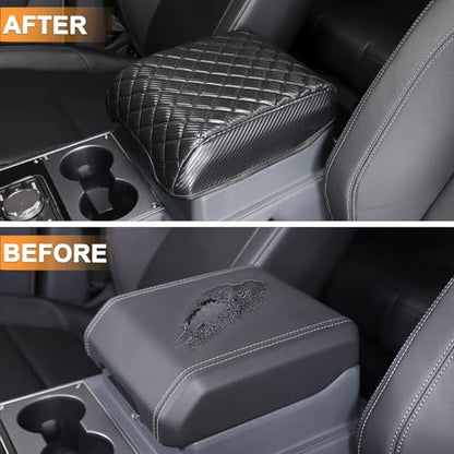 Car Armrest Box Cover Protector Compatible with Ineos Grenadier 2020-2024 Center Console Lid Protector Cover Original Customized Armrest Cover (Carbon Fiber Texture)