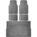 CAR PASS Universal Car Floor Mats & Cargo Liner Full Set, Waterproof Anti-Slip Rubber Trim to Fit Trunk Mats All Weather Protection Fit Car SUV Sedan Coupe Vehicle Automotive 5 Pieces, S-M Size Gray - color: Gray
