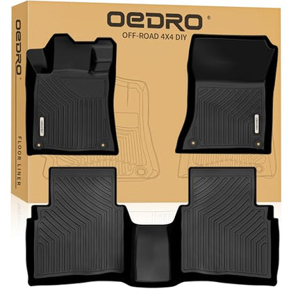 OEDRO Floor Mats Fit for 2019-2025 2026 Nissan Altima Sedan Edition ONE/Platinum/S/SL/SR/SV, TPE All-Weather Custom Fit Floor Liner for Altima 4 Door, 1st & 2nd Row Car Mats Set Accessories, Black - style: 19-26 Nissan Altima 1st & 2nd