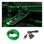 EL Wire LED Strip Lights, USB Auto Neon Light Strip with Sewing Edge, 16FT Electroluminescent Car Ambient Lighting Kit with Fuse Protection, Green - color: Green, size: 16 ft