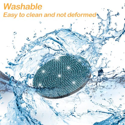 Bling Car Cup Holder Coaster, 2 Pack Crystal Rhinestone Anti-Slip Insert Coasters, Universal 2.75 Inch Fashion Automotive Cup Mat, Car Interior Accessories Decor Gifts for Women (Blue)