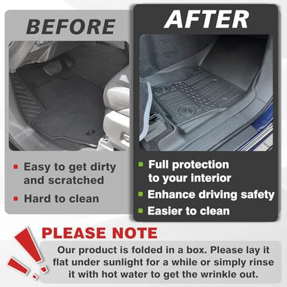 TripleAliners for Tacoma 2024 2025 2026 Double Cab Floor Mats (Fit Hybrid ONLY) All Weather Floor Liners Compatible with 2024+ Toyota Tacoma Accessories Front & Rear Mats Custom Fit(Not for Gasoline) - size: Tacoma | Hybrid | 2024+