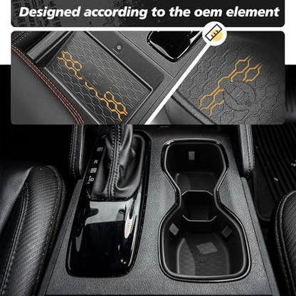 Center Console Cup Holder Inserts Compatible with 2022-2025 2026 Nissan Frontier Accessories Middle Console Armrest Front Drink Stopper Non-Slip Organizer Drink Cup Holder Organizer