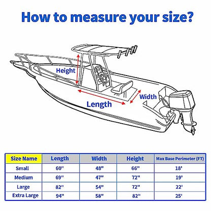 T-Top Center Console Boat Cover, Heavy Duty 1200D Waterproof T Top Console Cover with Motor Cover, UV Resistant Polyester T-Top Boat Cover, Gray(94" L x 58" W x 82" H) - color: Gray, size: XL:94"L*58"W*82"H